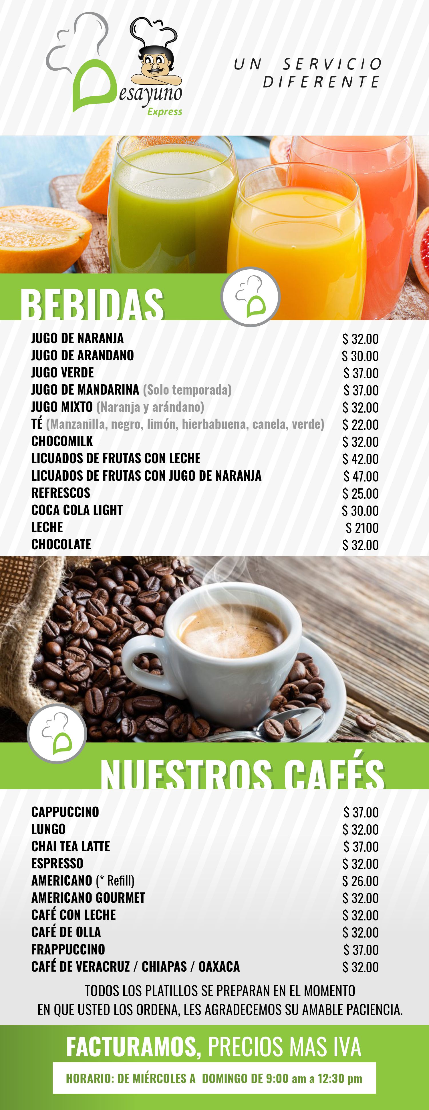 Menú Digital Desayuno Express 2025