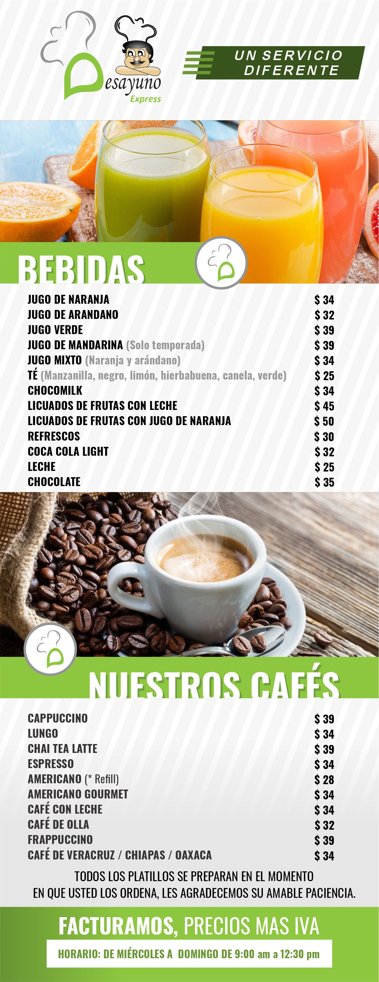 Menú Digital Desayuno Express 2026