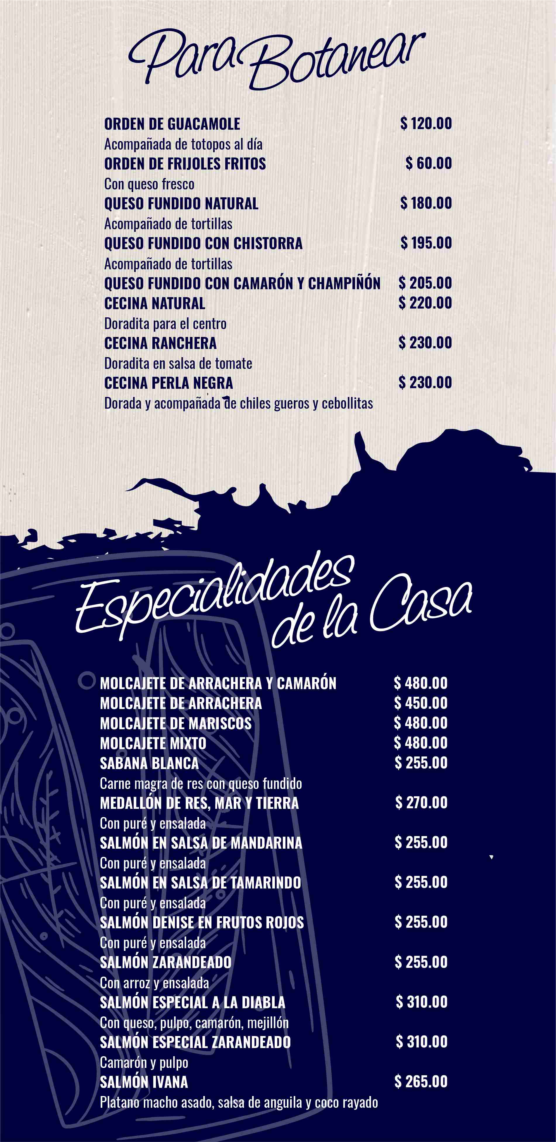 Menú digital El Perla Negra 2025