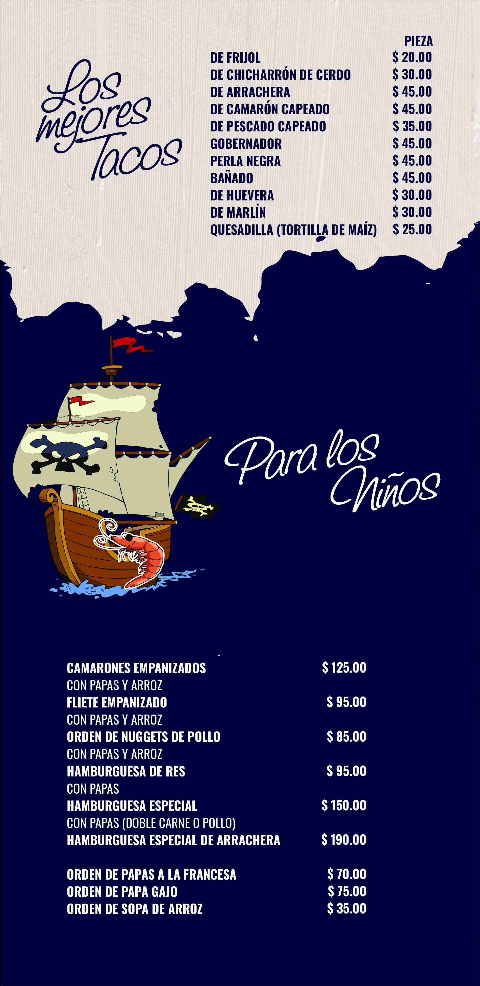Menú digital El Perla Negra 2025