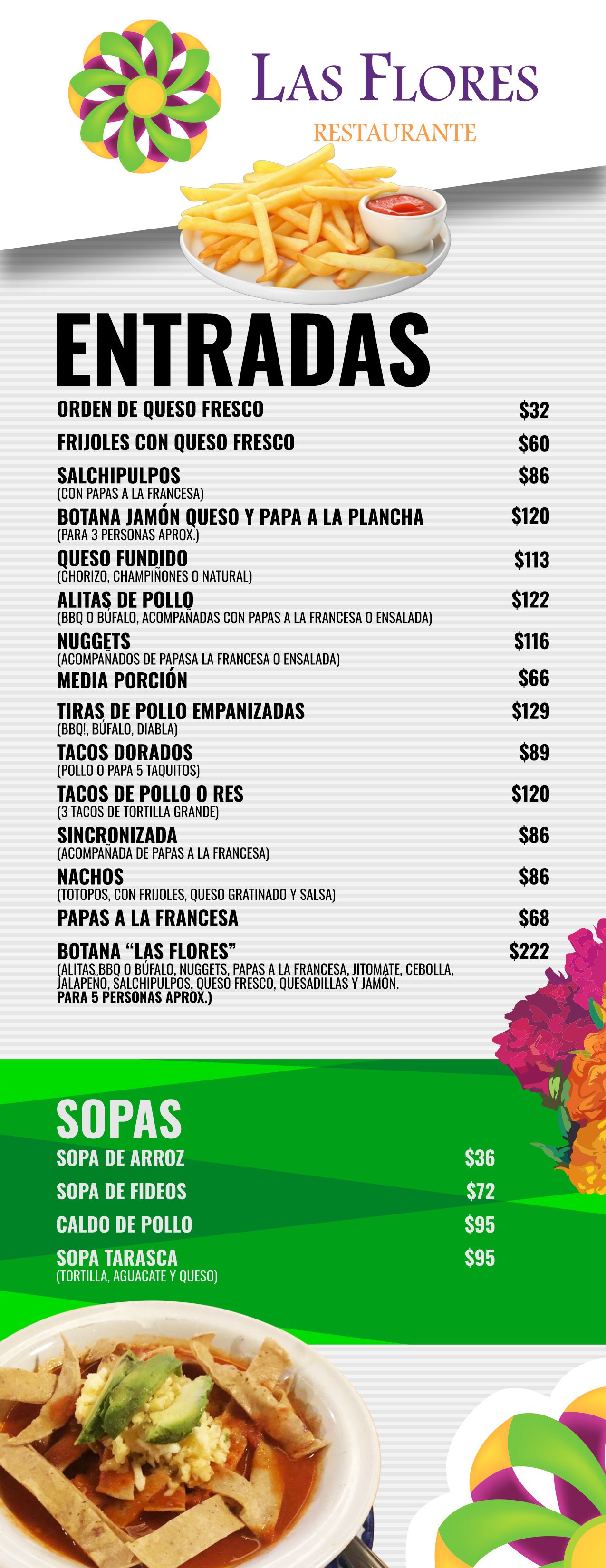 Las Flores Restaurante | Menú digital