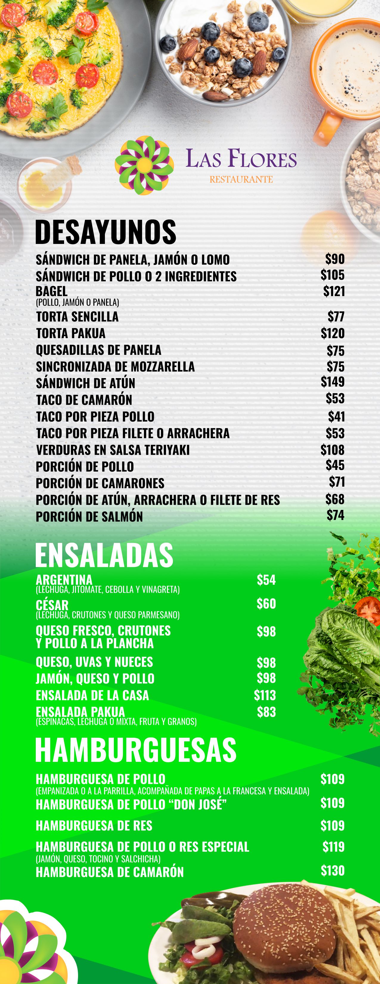 Las Flores Restaurante | Menú digital
