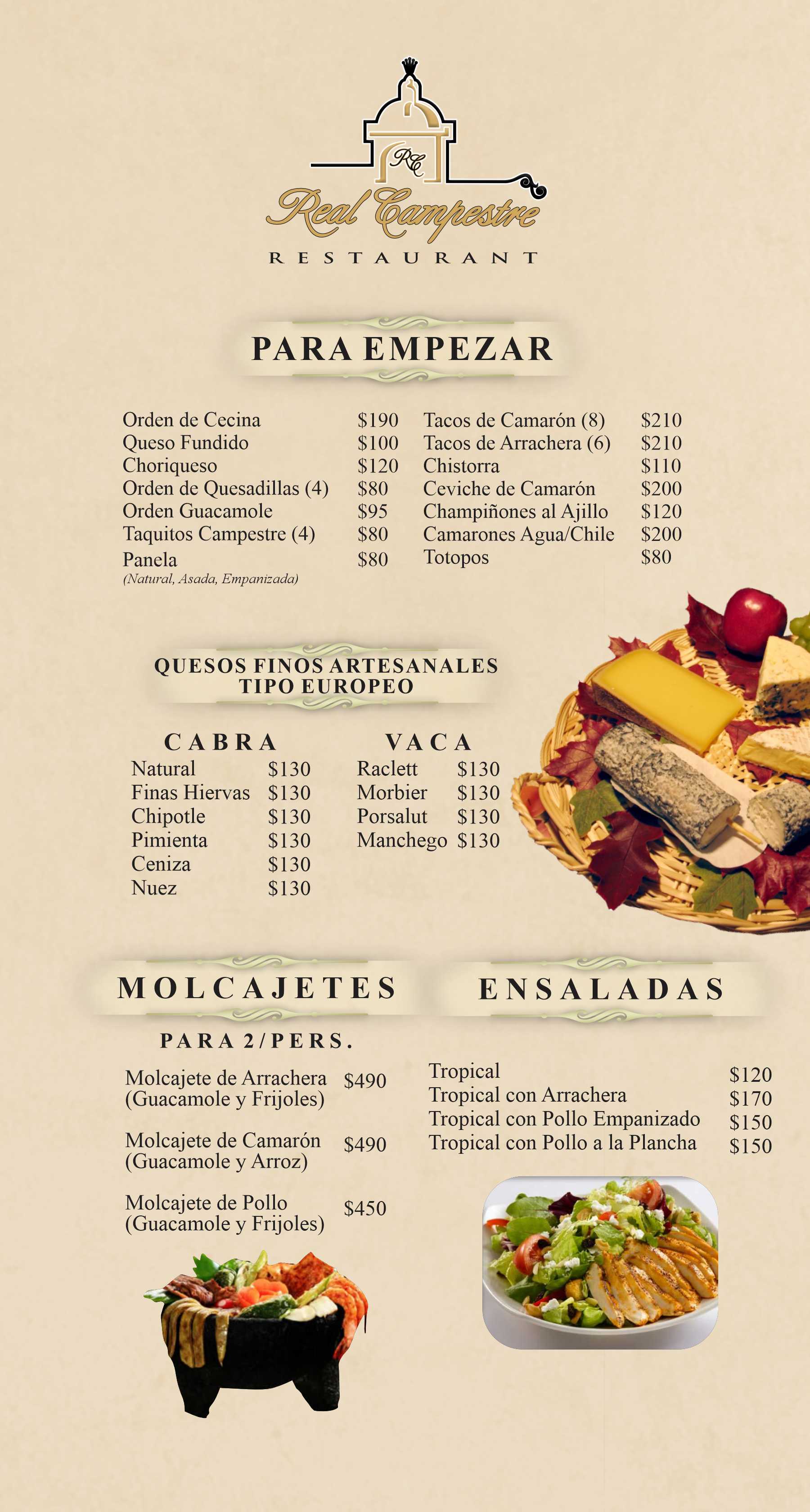 Menú digital - Real Campestre
