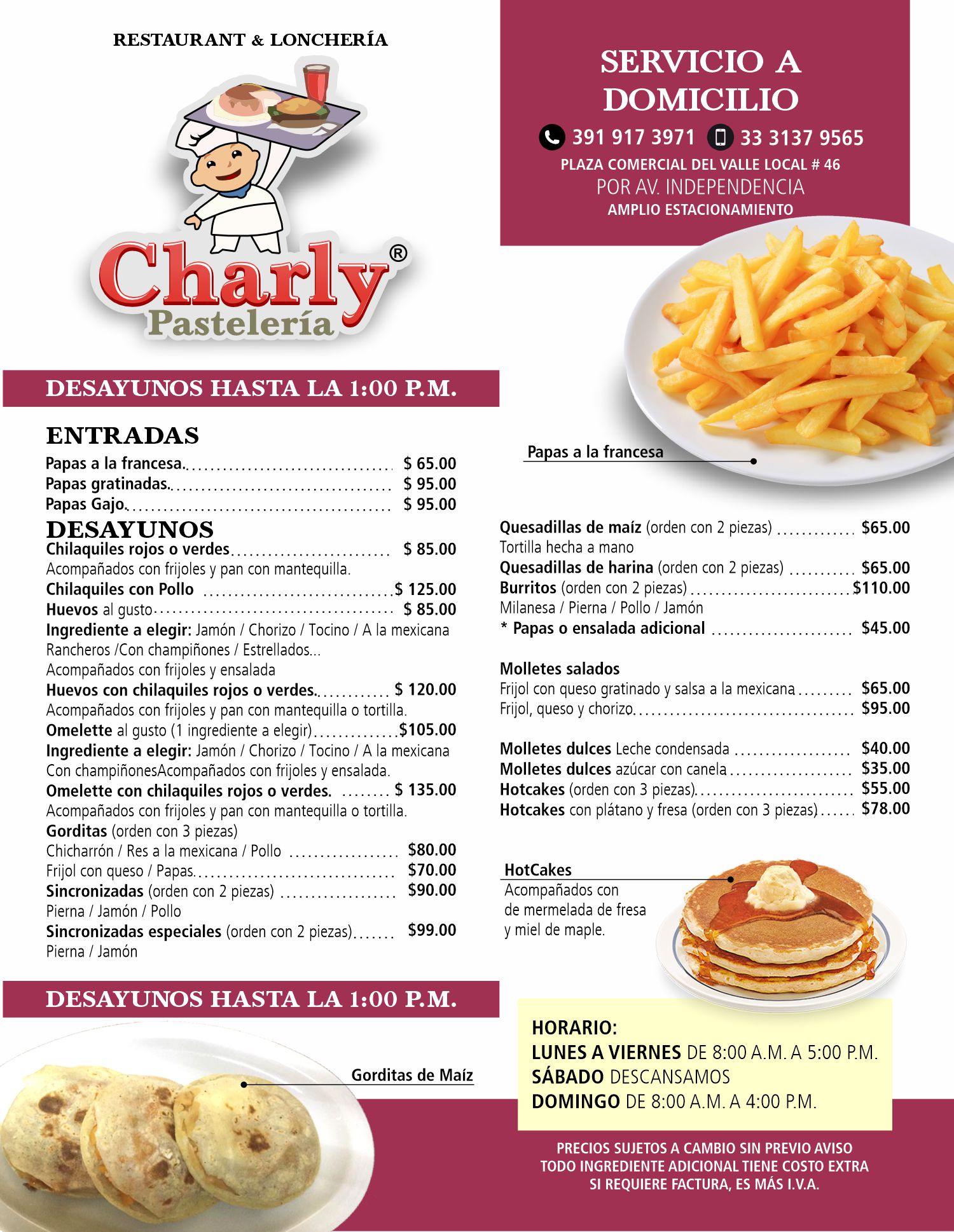 menu digital charly 2025